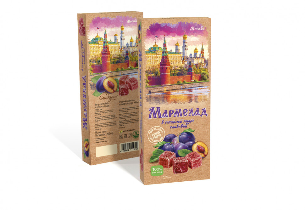  Сладарт Мармелад Сливовый МОСКВА в сахарной пудре (642), 200г   в Ревде