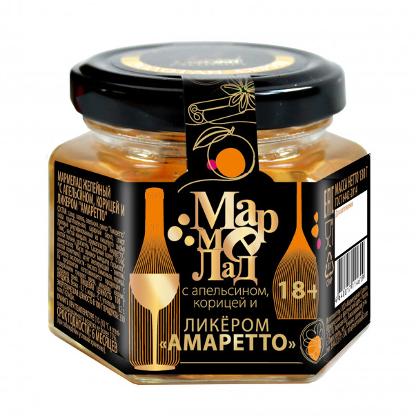 №2 Мармелад в банке "С апельсином, корицей и ликером "Амаретто" 130г (18+) в Ревде