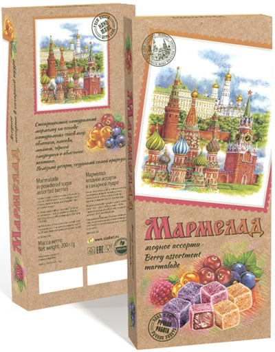 №2 Сладарт Мармелад Ассорти ягодное в сахарной пудре, 200г    в Ревде